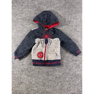 Spiderman Jacket Youth 3T Marvel Spider man Grey, red and Blue jacket full zip
